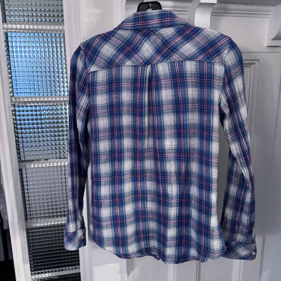 Rails Womens Blue Plaid Long Sleeve Button Down Shirt Size XS - Picture 4 of 11